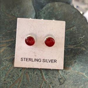 COPY - Dark Carnelian sterling Silver Stud